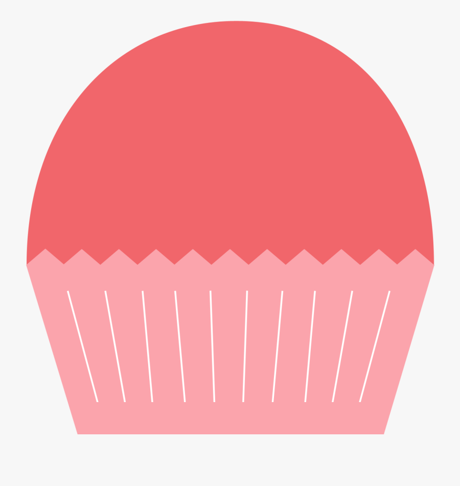 Pink Grapefruit Cupcake Clipart - Cupcake Without Icing Clipart, Transparent Clipart
