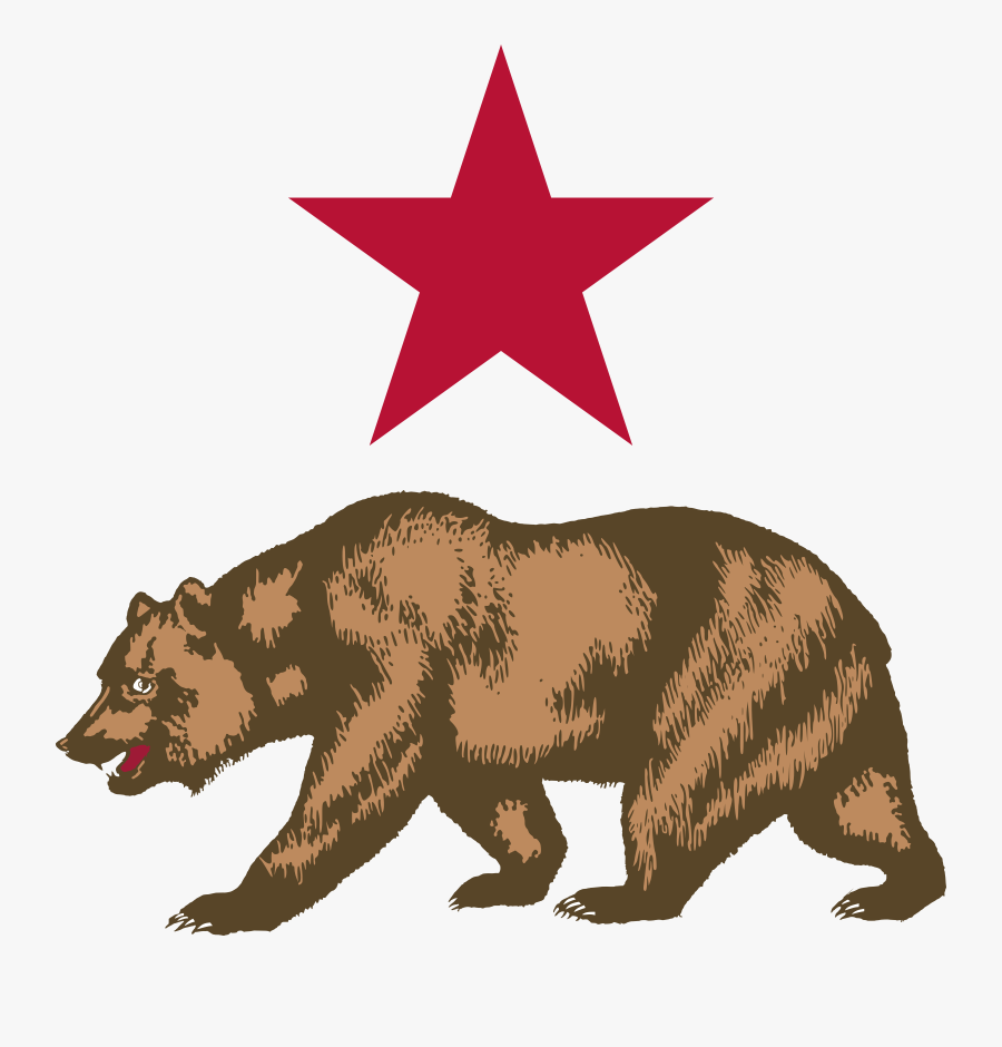 Star And Bear Clipart Clip Arts - California Flag Bear, Transparent Clipart