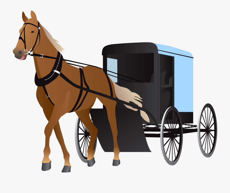 Amish Buggy And Horse - Horse Drawn Cart Clipart, Transparent Clipart