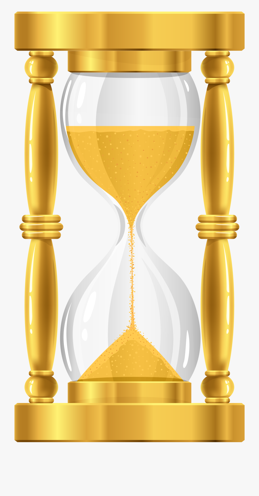 Gold Sand Clock Png Clip Art - Gold Timer, Transparent Clipart