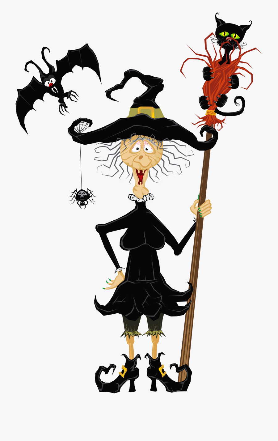 Halloween Creepy Witch Png Clipart - Funny Witch Clip Art, Transparent Clipart