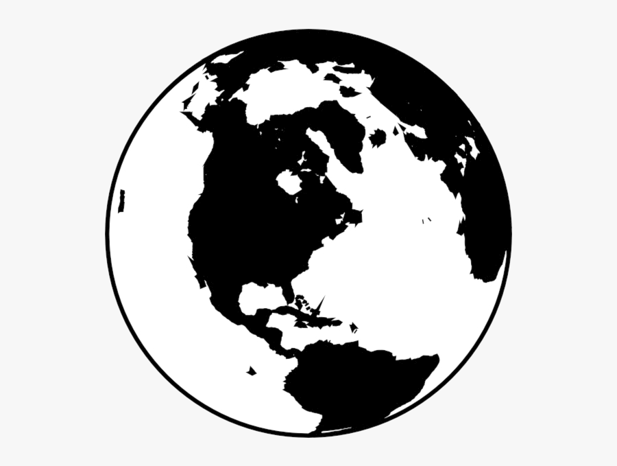 Free Earth Clipart Black And White - Black And White Globe Clipart, Transparent Clipart