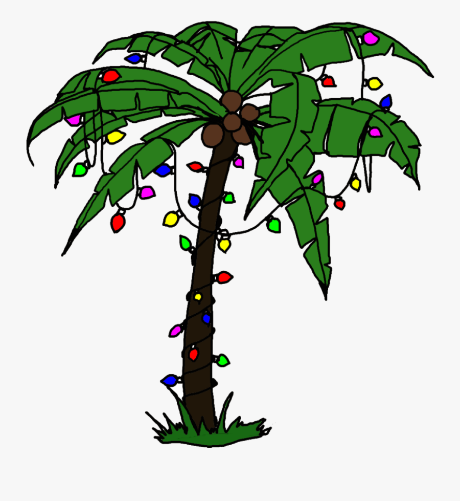 Christmas Palm Tree Cartoon, Transparent Clipart