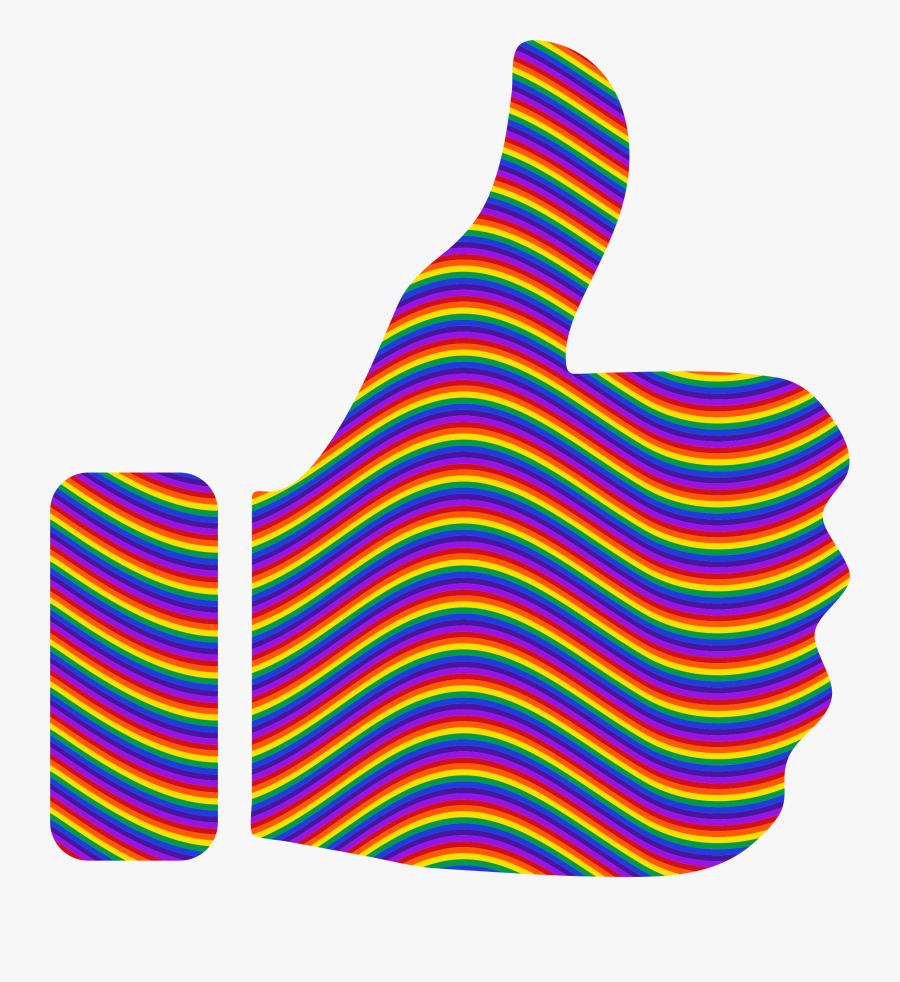 Clipart Waves Rainbow - Rainbow Thumbs Up Png, Transparent Clipart