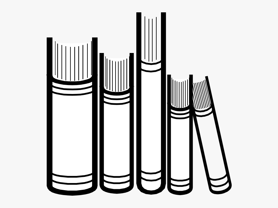 Stack Of Books Clip Art - Black And White Books Png, Transparent Clipart