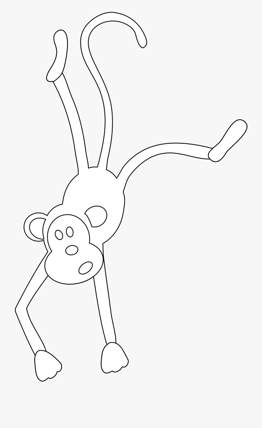 Monkey Black And White Monkey Clipart Black And White - Animated Monkey White, Transparent Clipart