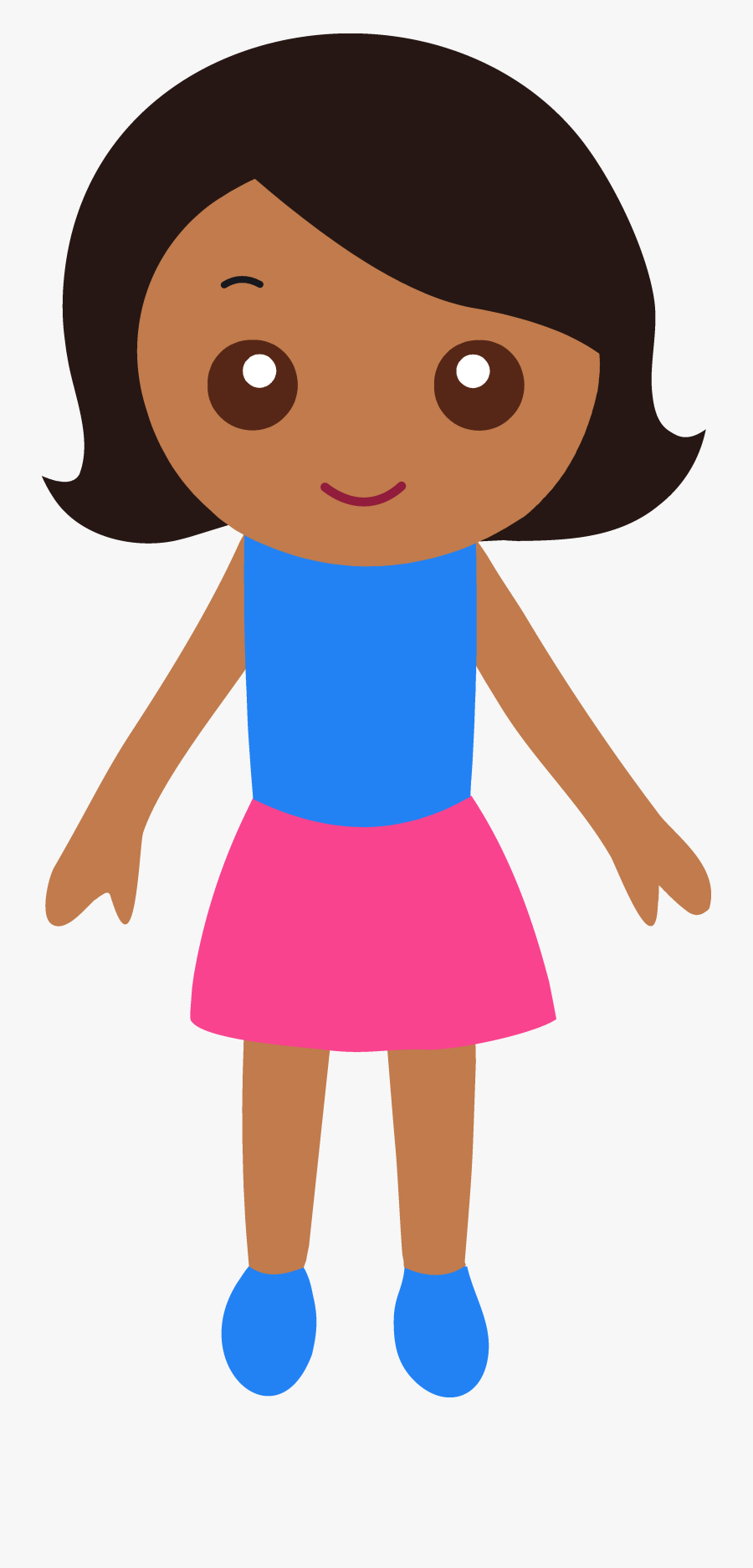 Girl Clip Art Black And White - Clip Art Of A Girl, Transparent Clipart