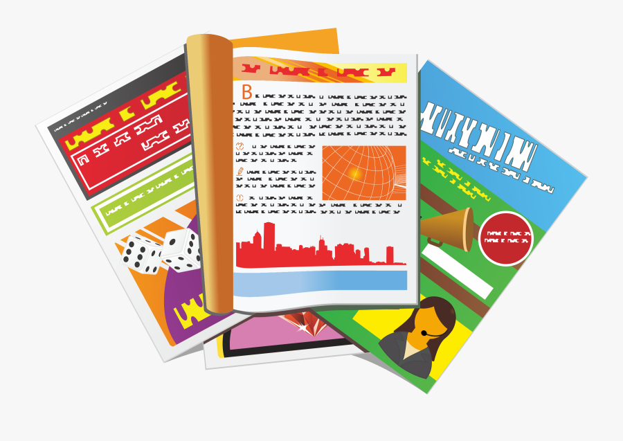 Graphic Black And White Stock Magazine Clipart Book - Magazine Clipart, Transparent Clipart