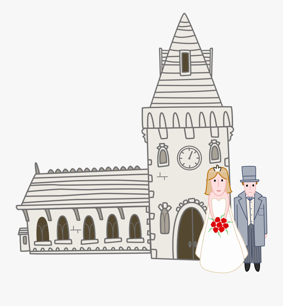 Bridal Clipart Church Wedding - Wedding Church Cartoon Transparent, Transparent Clipart