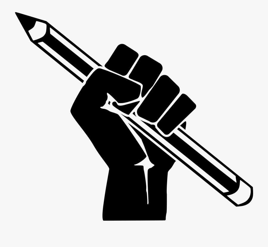 Writer Clipart Elementary Writing - Fist Holding A Pencil, Transparent Clipart
