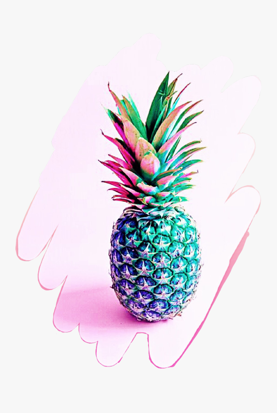 Pineapple Clipart Rainbow - Pineapple With Teal Background, Transparent Clipart
