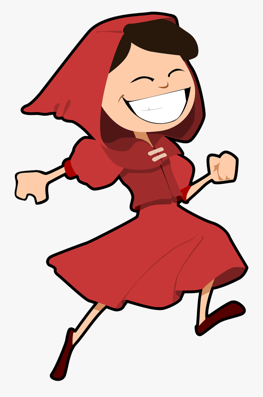 Little Girl Writing Clipart Free Images - Little Red Riding Hood Skipping, Transparent Clipart