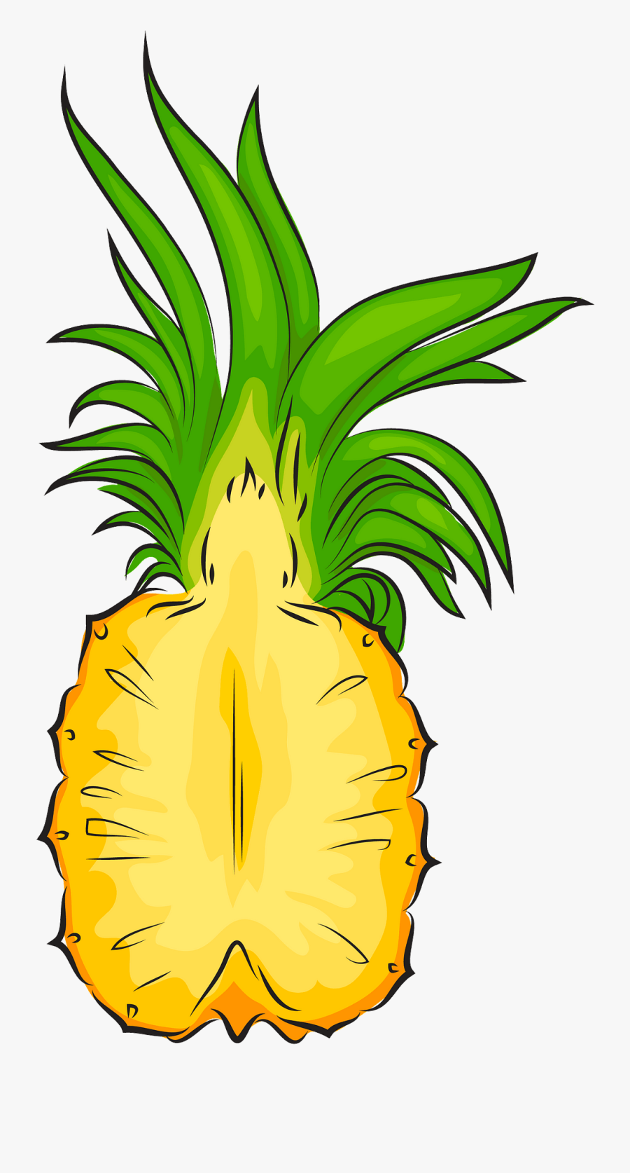 Pineapple Cut In Half, Transparent Clipart