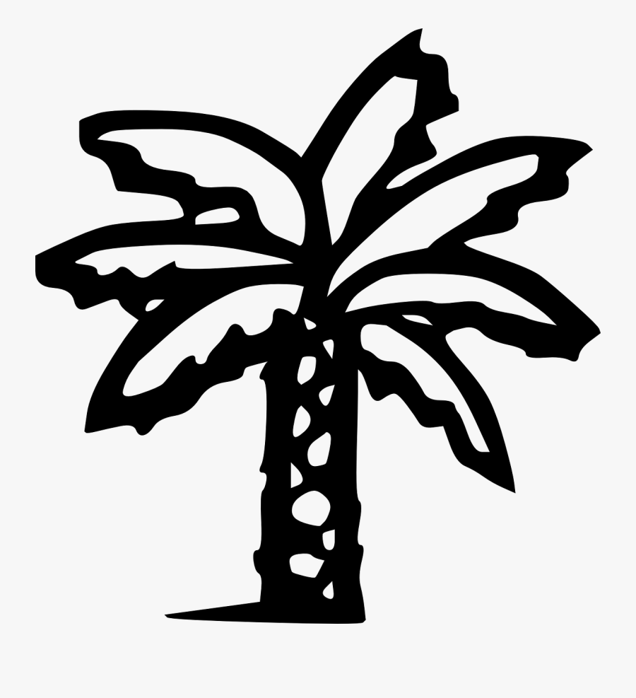 Free Vector Palm Tree Clip Art - Palm Tree Clip Art Black, Transparent Clipart