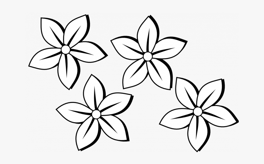 Permalink To 90 Ideas Flower Clip Art Black And White - 4 Flowers Clipart Black And White, Transparent Clipart