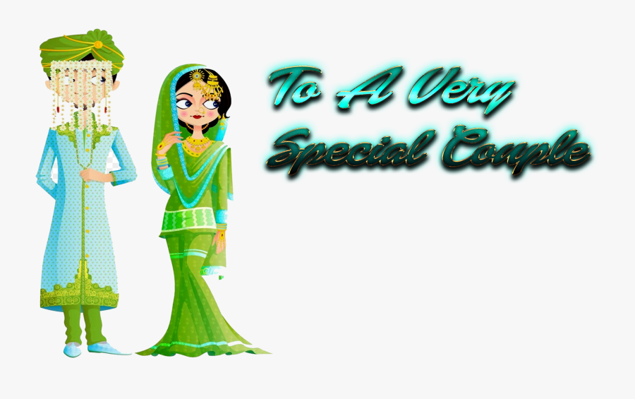 Transparent Couple Png - Muslim Bride And Groom Cartoon, Transparent Clipart