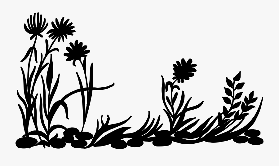 Grass Clipart Silhouette - Flower Silhouette No Background, Transparent Clipart
