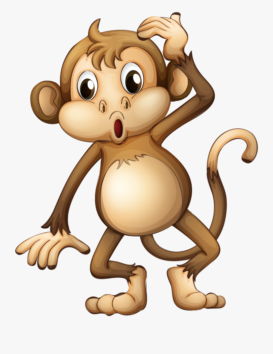 Transparent Cute Monkeys Clipart - Monkey Cartoon Png, Transparent Clipart