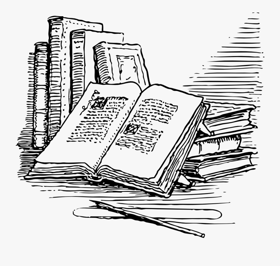 Book Writing Clipart - Books Black And White Png, Transparent Clipart