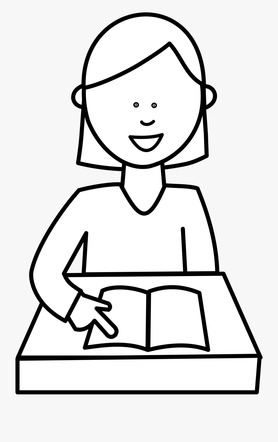 19 Student Reading Clipart Transparent Black And White - Student Clipart Black And White, Transparent Clipart