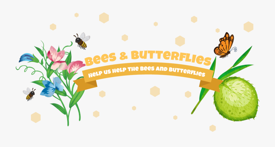 Bees Clipart Butterfly - Bee And Butterfly Logo, Transparent Clipart