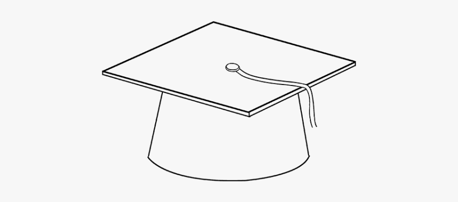 Graduation Cap Drawing - Line Art, Transparent Clipart