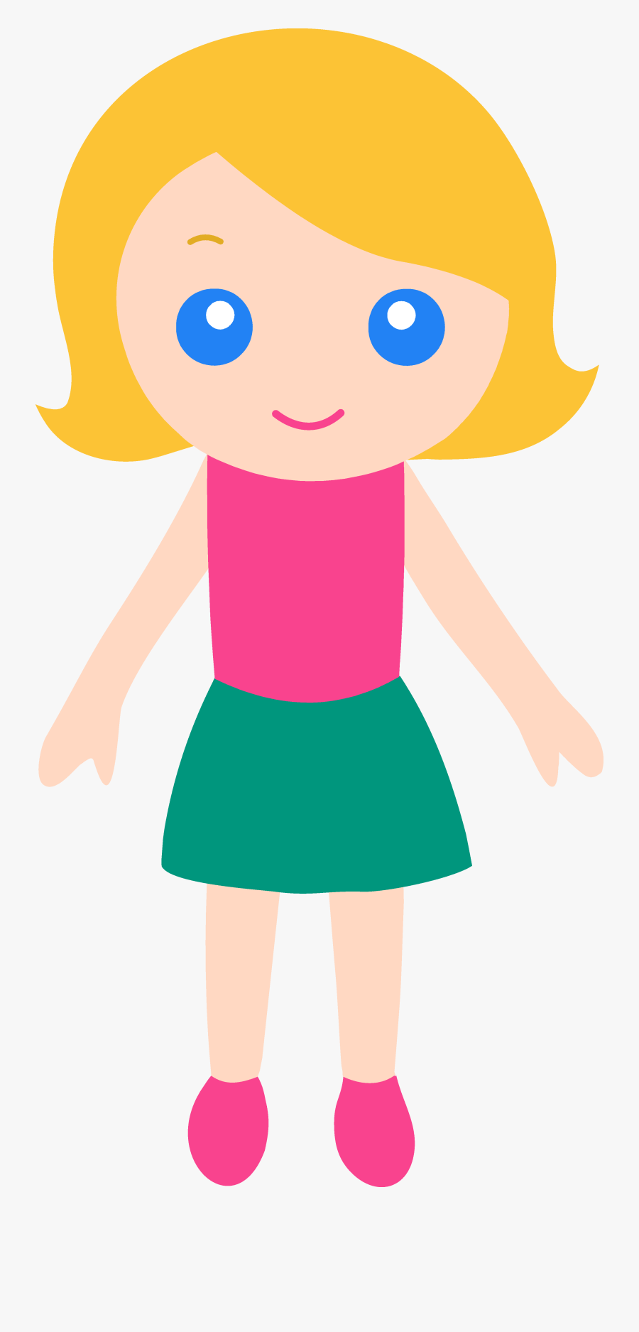 Clipart Of Young Girl - Cartoon Girl With Blonde Hair And Blue Eyes, Transparent Clipart