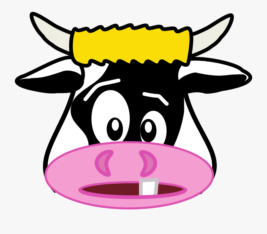 Cute Cow Clipart - Funny Cartoon Animal Faces, Transparent Clipart