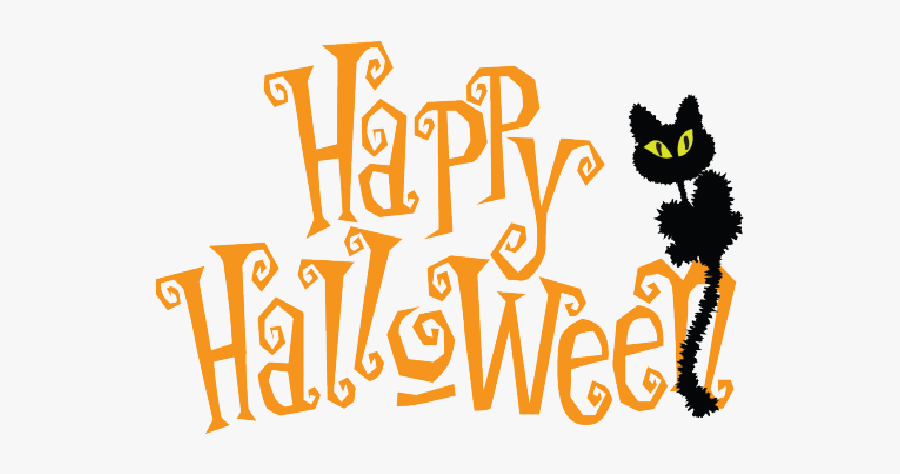 Happy Halloween Cat Clip Art, Transparent Clipart