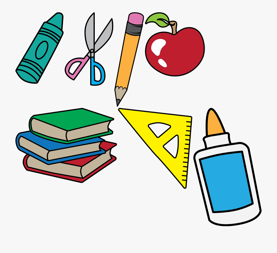 ♔ Back To School Crayon Scissors Pencil Ruler Apple - Crayon Pencil And Scissors, Transparent Clipart