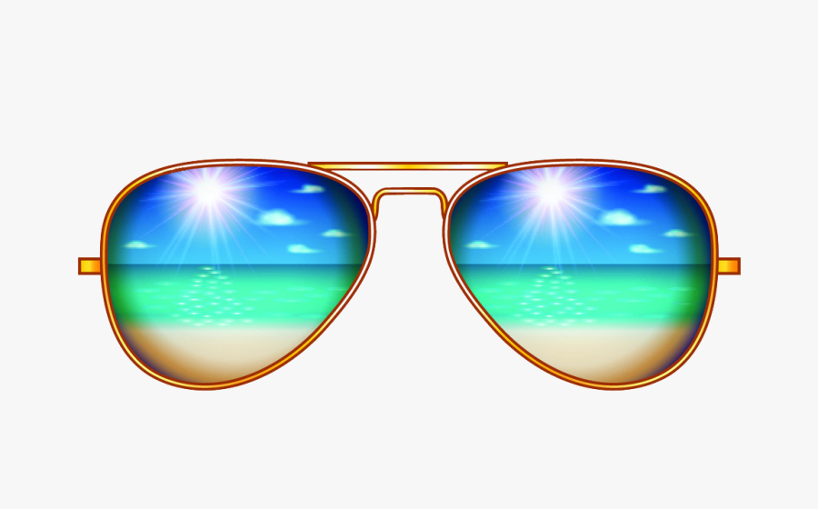 Creative Sunglasses Aviator Illustration Sunscreen - Sunglass Png For Picsart, Transparent Clipart