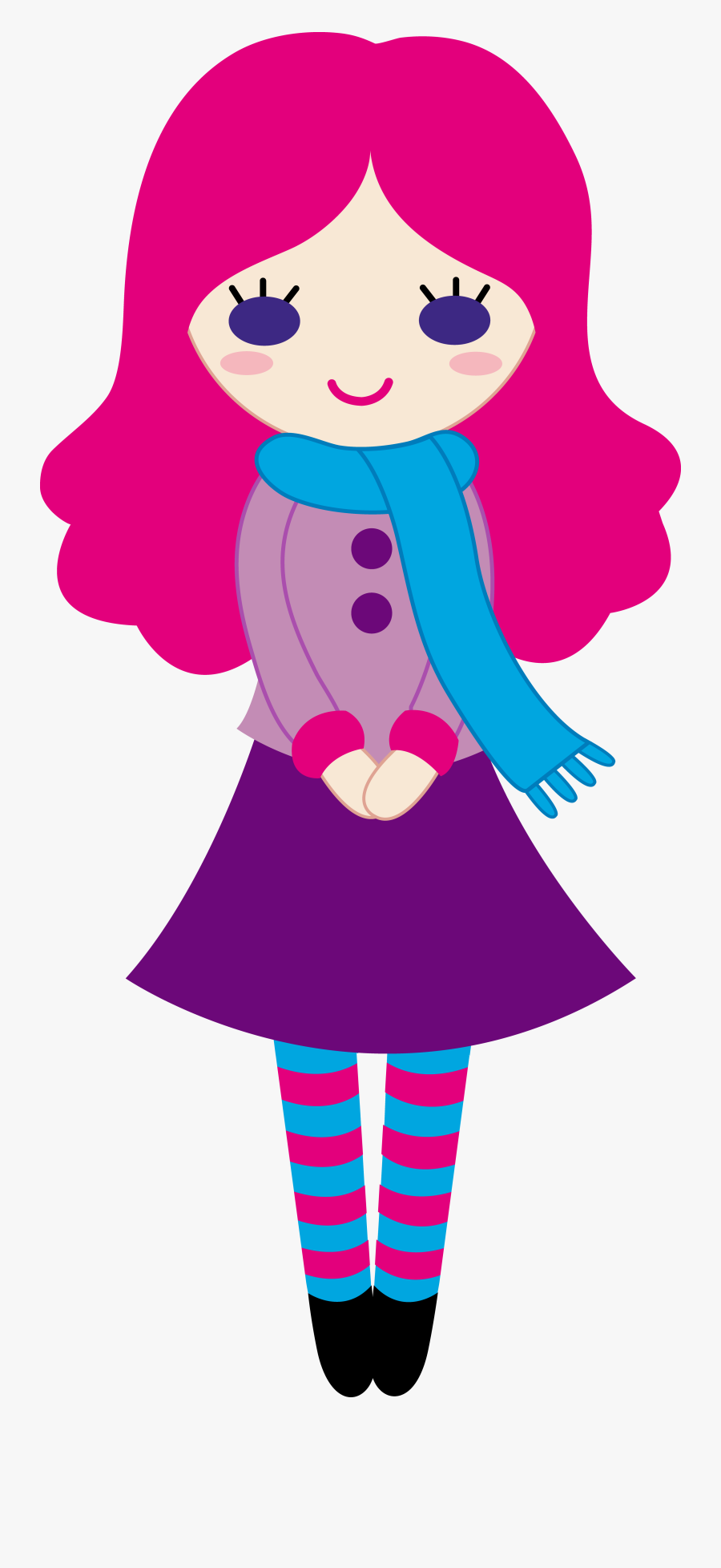 Cute Girl Clipart - Girl Wearing Dress Clipart, Transparent Clipart