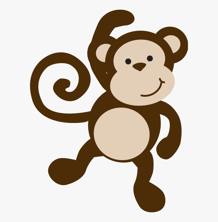 Transparent Hanging Monkey Clipart Black And White - Baby Safari Monkey