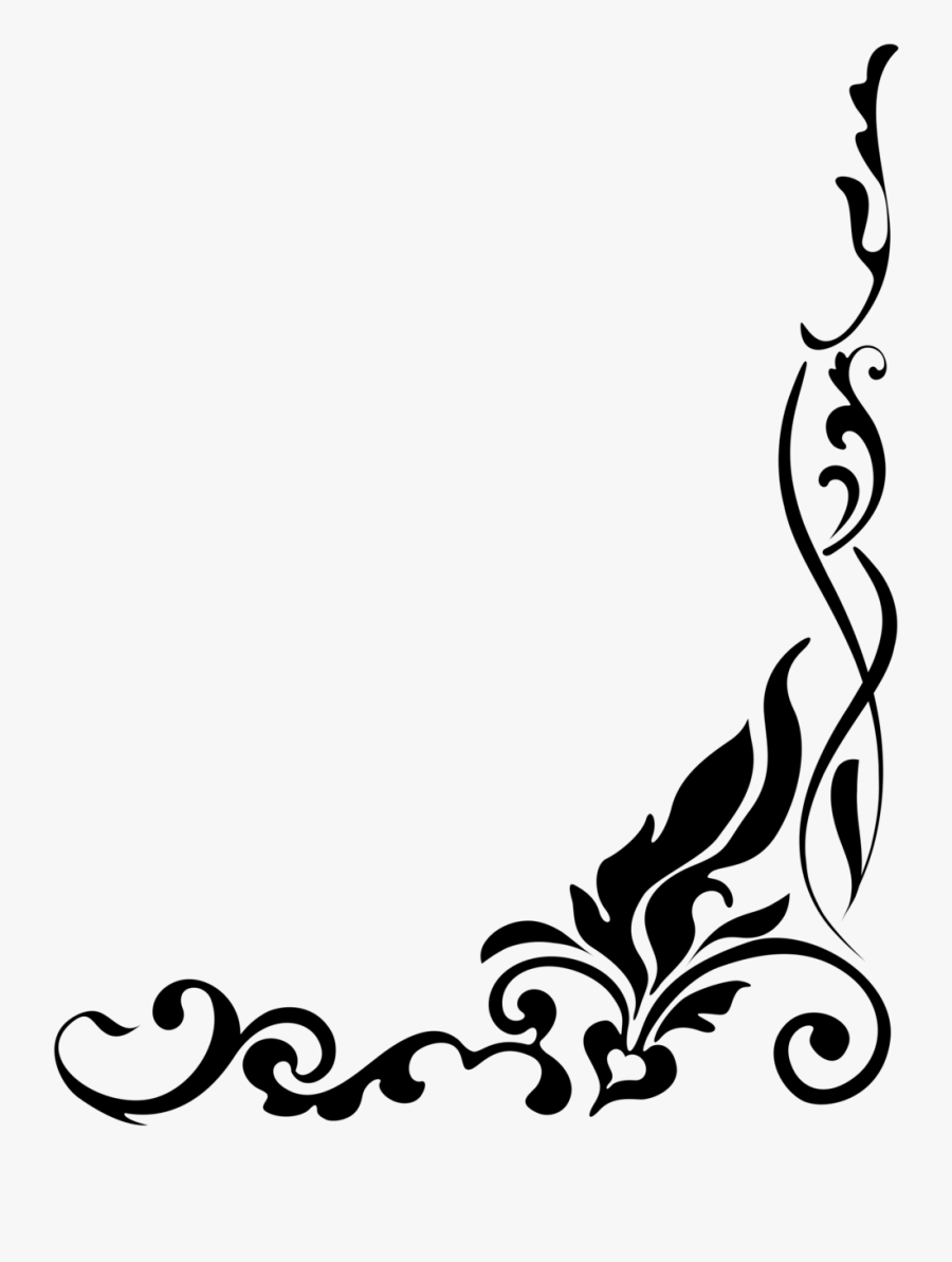 Wedding Border Designs Free - Floral Border Black And White, Transparent Clipart