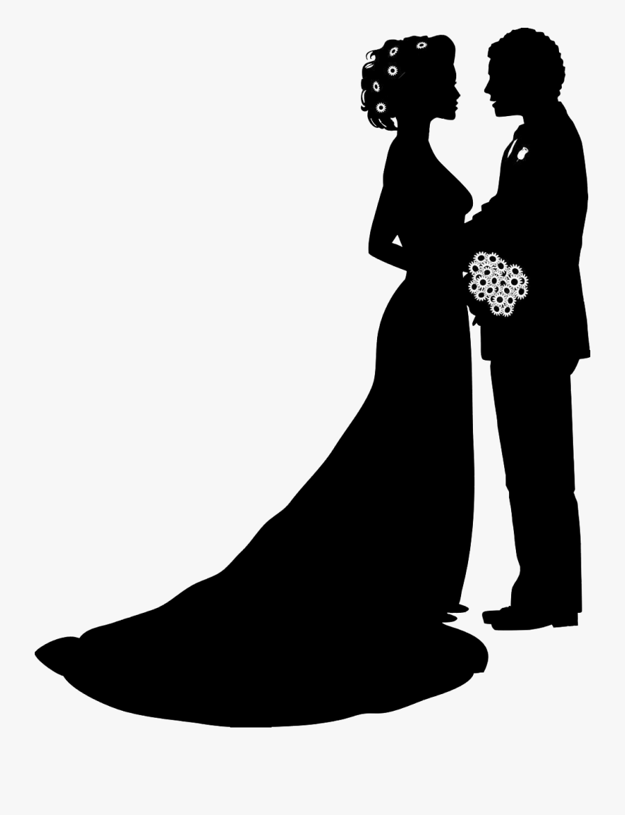 Dibujos Digi Stamps Novios - Groom And Bride Silhouette Png, Transparent Clipart