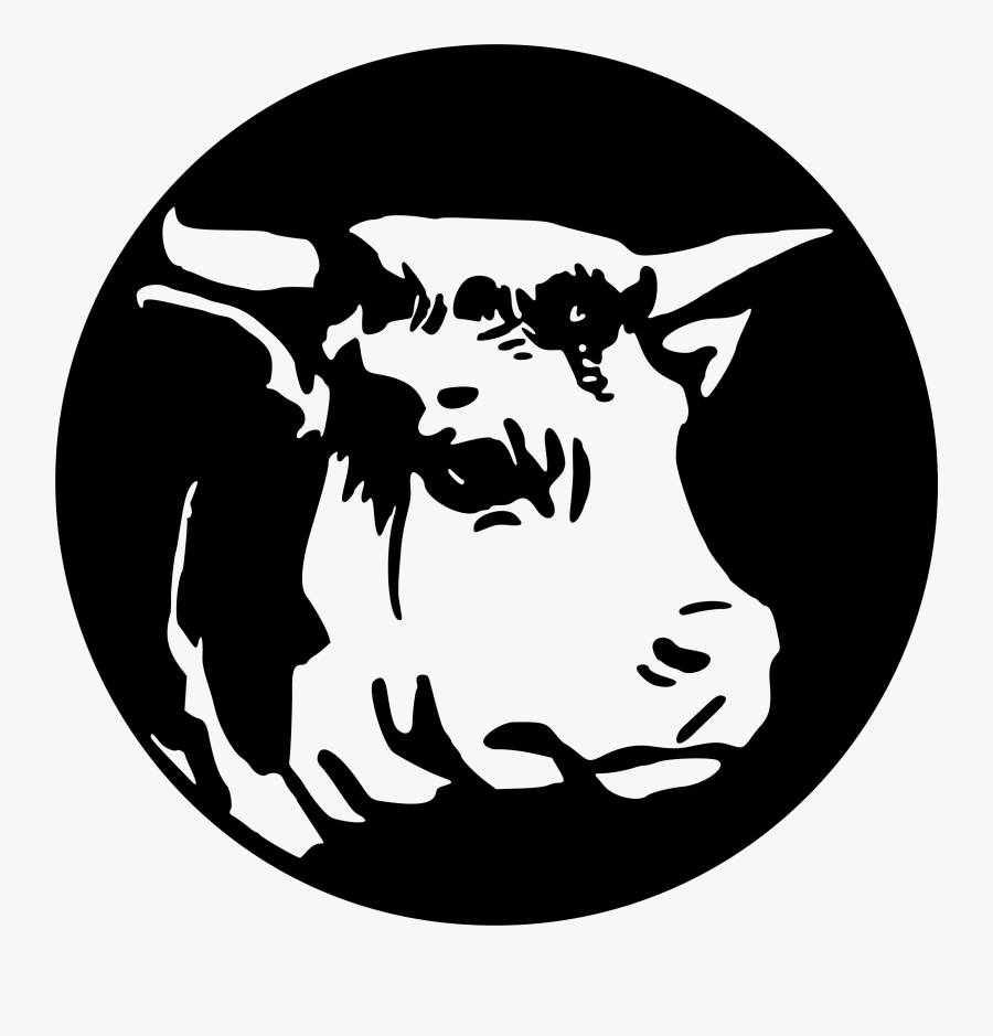 Clipart - Cow Head In Circle, Transparent Clipart