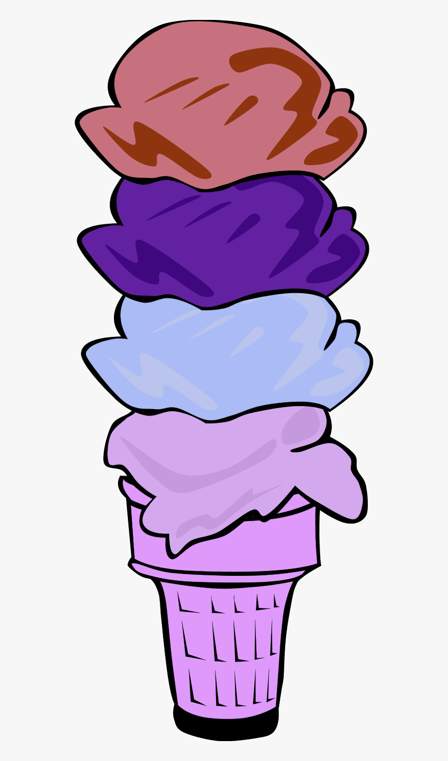 Violet Clipart Ice Cream - Ice Cream Cone Clip Art, Transparent Clipart