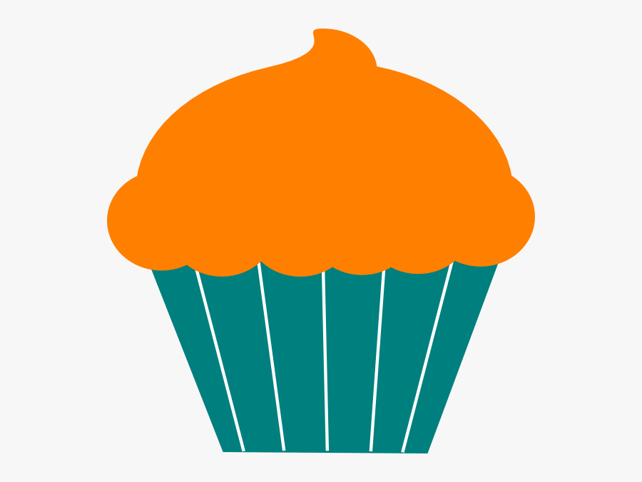 Free Color Cupcake Cliparts - Cupcake Blue And Orange, Transparent Clipart