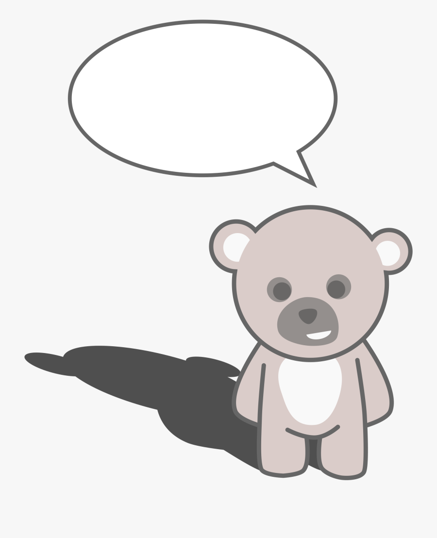 Bear Black And White Sleeping Bear Clipart Black And - Cute Teddy Bear Cartoon, Transparent Clipart