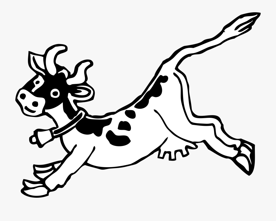 Cow Clipart Simple - Draw A Cow Running, Transparent Clipart