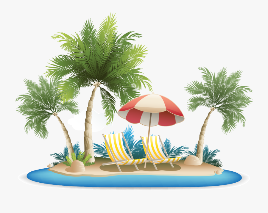 Palm Tree Clipart Tropical Grass - Clip Art Beach Transparent Background, Transparent Clipart