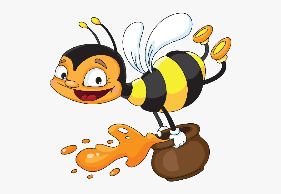 Transparent Cartoon Bee Png - Bee Making Honey Clipart, Transparent Clipart