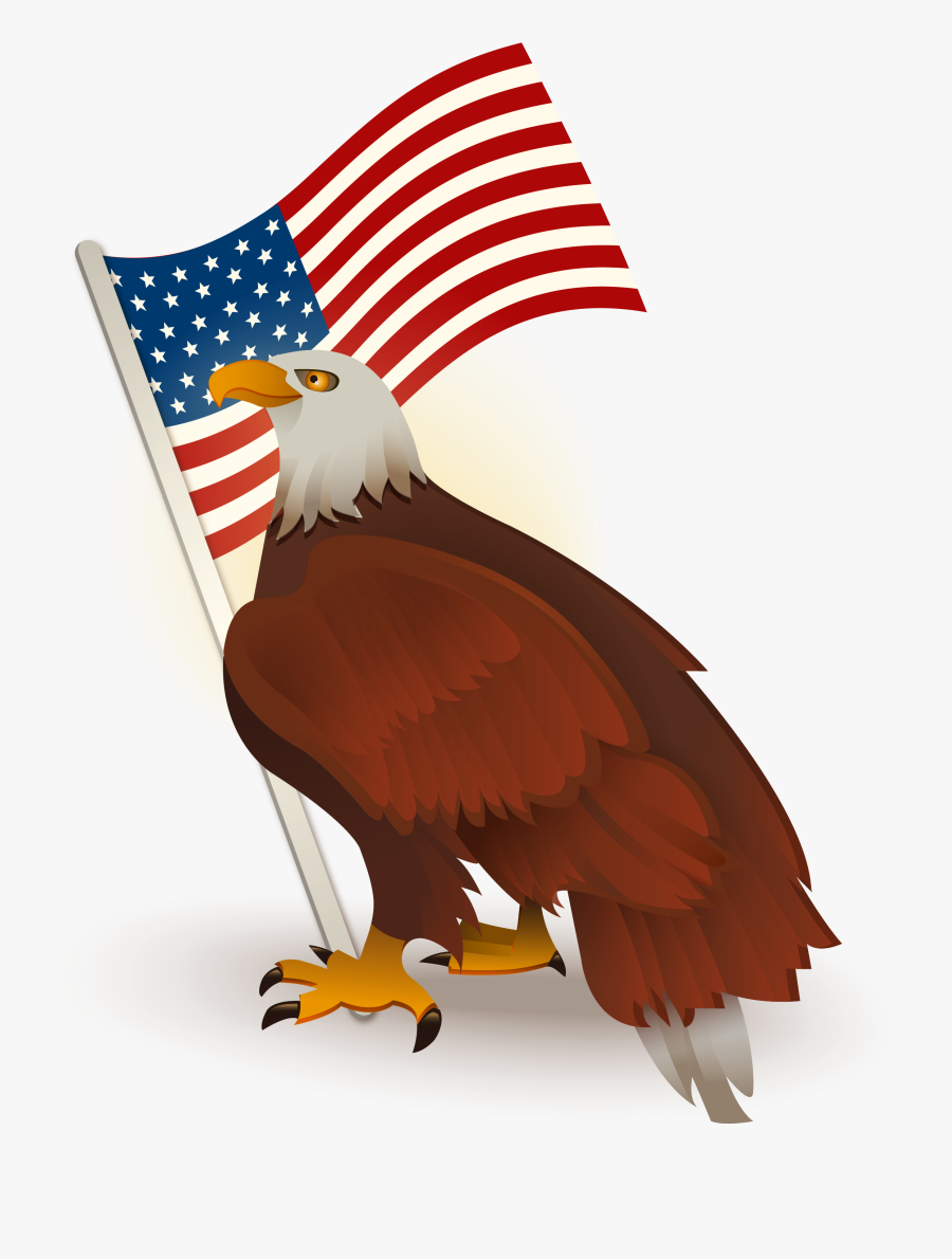 Bald Of The Clip Art - Bald Eagle And Flag Clip Art, Transparent Clipart