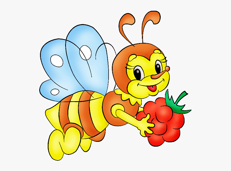 Bee Clipart Funny - Honey Bee In Cartoon, Transparent Clipart