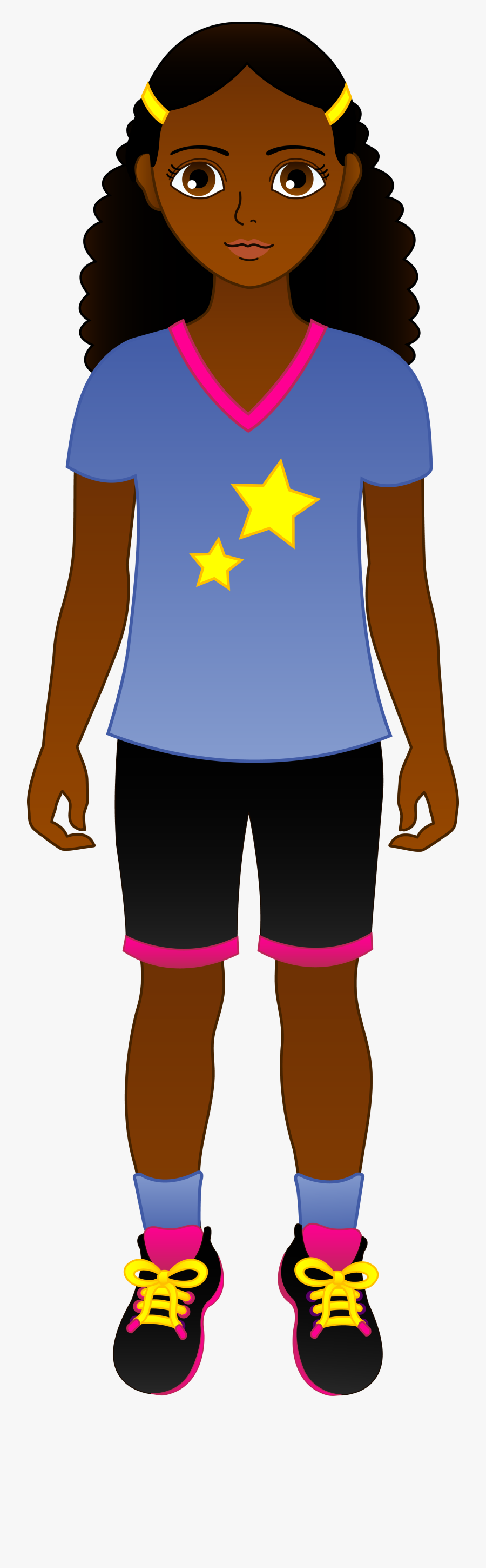 Clip Art Little Cartoon Character Steph - Little Cartoon Black Girls, Transparent Clipart