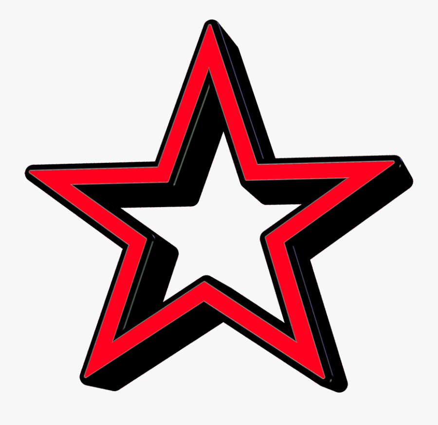 Red Star Icon - Black Star Transparent Background, Transparent Clipart