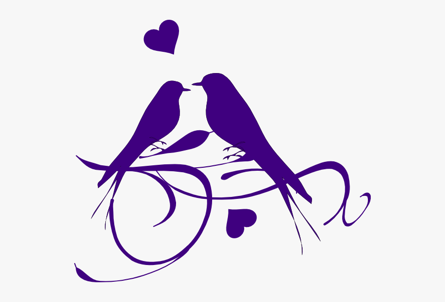 Birds On A Branch - Love Birds Black And White, Transparent Clipart