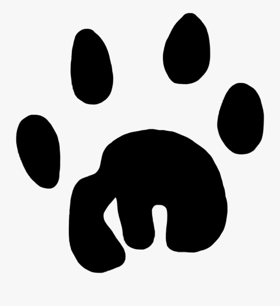 Paw Prints Clipart Lion Paw - Hyena Footprint Clipart Black And White, Transparent Clipart