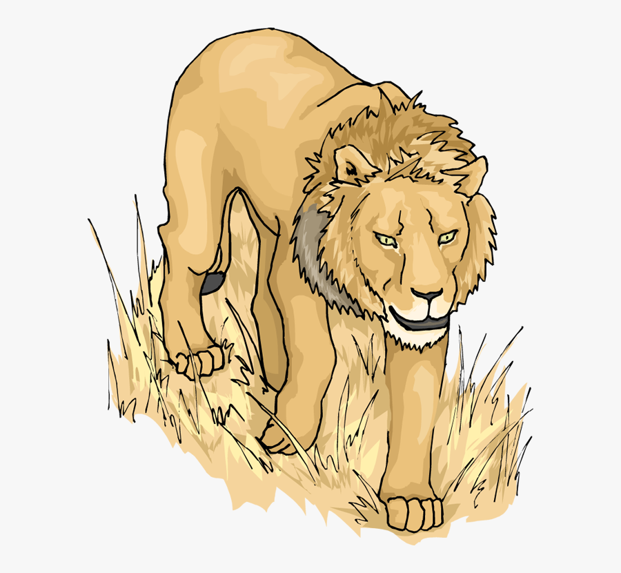 Lion Clip Art Free Vector 4vector - Lion Moving Animation, Transparent Clipart
