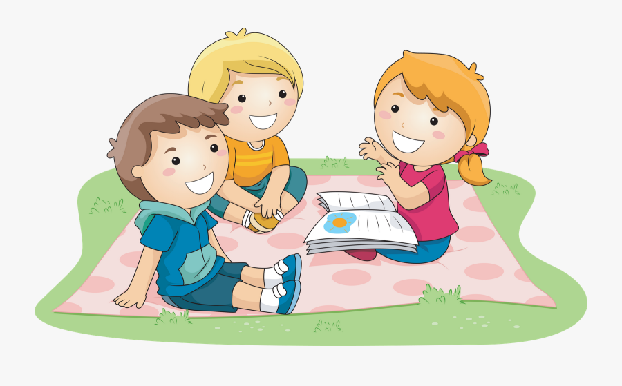 Children Reading Clipart Png - Kids Telling Story Clipart, Transparent Clipart